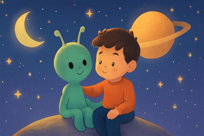 Diego e l'amico speciale da Saturno