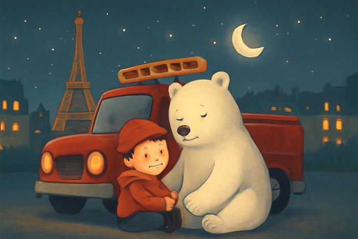 Il pomeriggio magico di Gioele e l'orso polare a Parigi