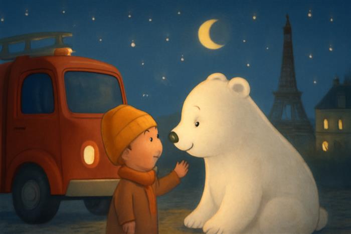 Gioele e l'orso polare a Parigi