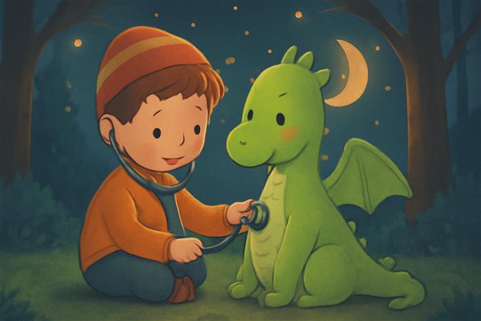 Gioele e il drago ascoltano il respiro della foresta